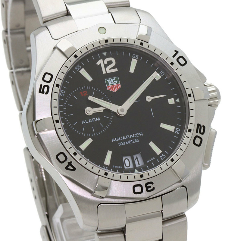 TAG Heuer WAF111Z Aquaracer 男士日期鬧鐘不鏽鋼腕錶-3