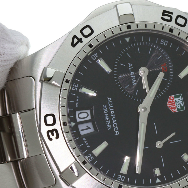 TAG Heuer WAF111Z Aquaracer 男士日期鬧鐘不鏽鋼腕錶-17