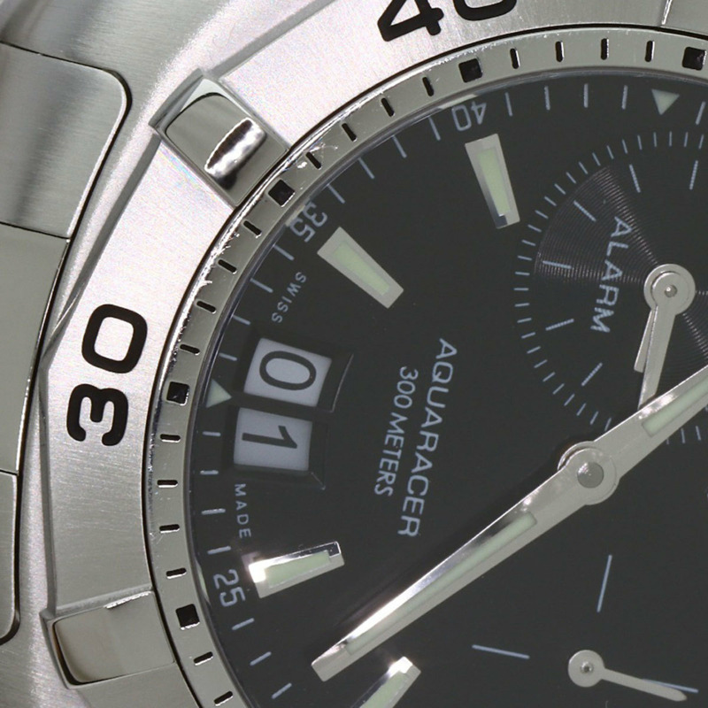 TAG Heuer WAF111Z Aquaracer 男士日期鬧鐘不鏽鋼腕錶-23