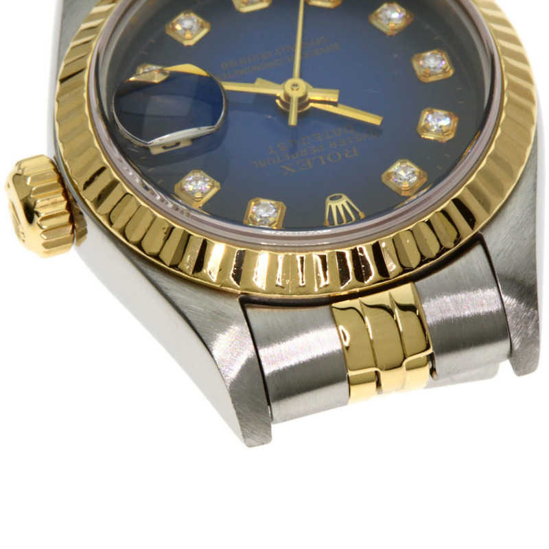 勞力士 69173G Datejust 10P 鑲鑽藍色漸變不鏽鋼腕錶(SSx18KYG),女款-17