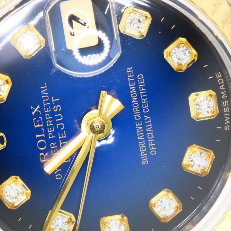 勞力士 69173G Datejust 10P 鑲鑽藍色漸變不鏽鋼腕錶(SSx18KYG),女款-23