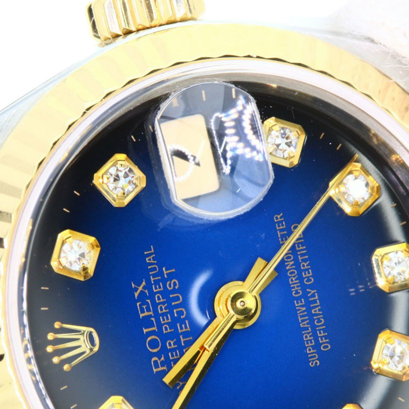 勞力士 69173G Datejust 10P 鑲鑽藍色漸變不鏽鋼腕錶(SSx18KYG),女款-24