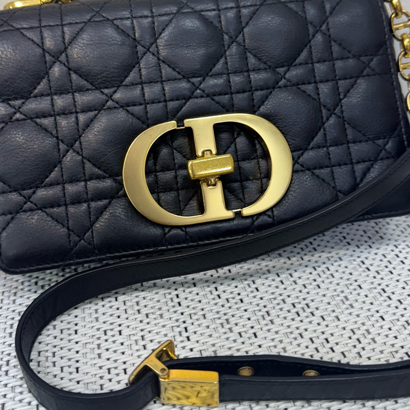 Dior CARO黑金小號斜背肩背包-14