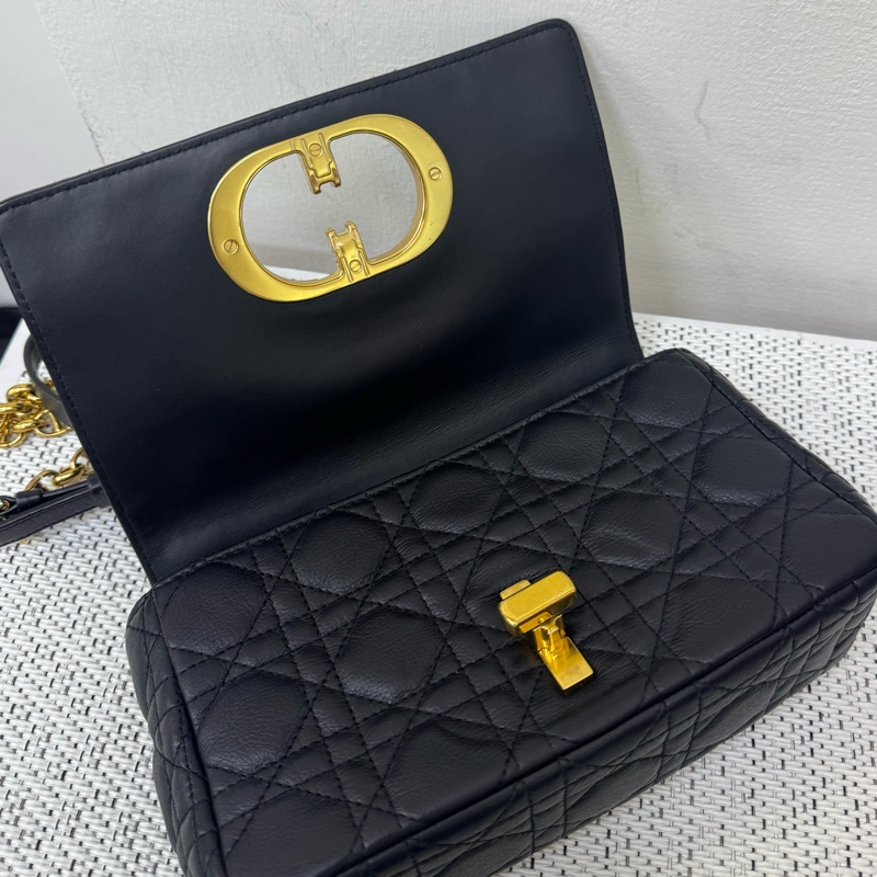 Dior CARO黑金小號斜背肩背包-18