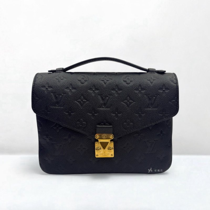 LV包包 Pochette Metis 黑牛皮壓紋郵差包M41487-0