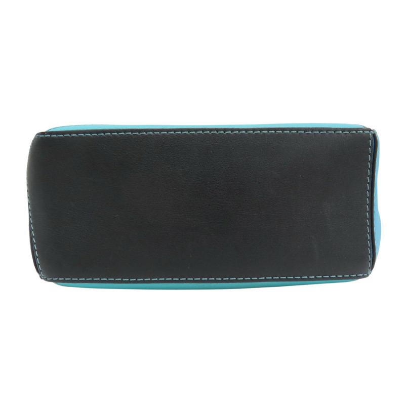 藍色拚色 牛皮 Mini Puzzle 肩背包【LOEWE 羅威】 051947-3