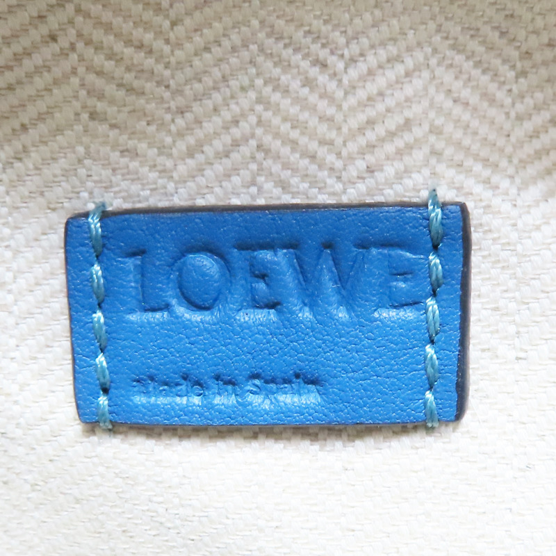 藍色拚色 牛皮 Mini Puzzle 肩背包【LOEWE 羅威】 051947-5