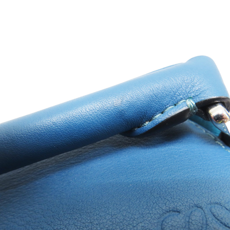 藍色拚色 牛皮 Mini Puzzle 肩背包【LOEWE 羅威】 051947-12