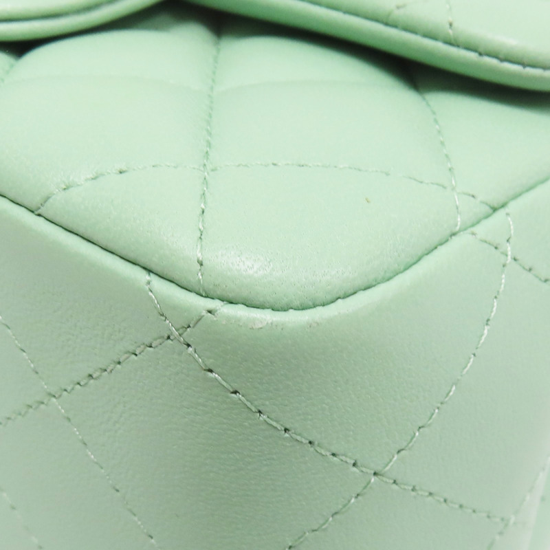 綠色 菱格紋 羊皮 鏈帶 肩背包 金釦【CHANEL 香奈兒】 A35200-10