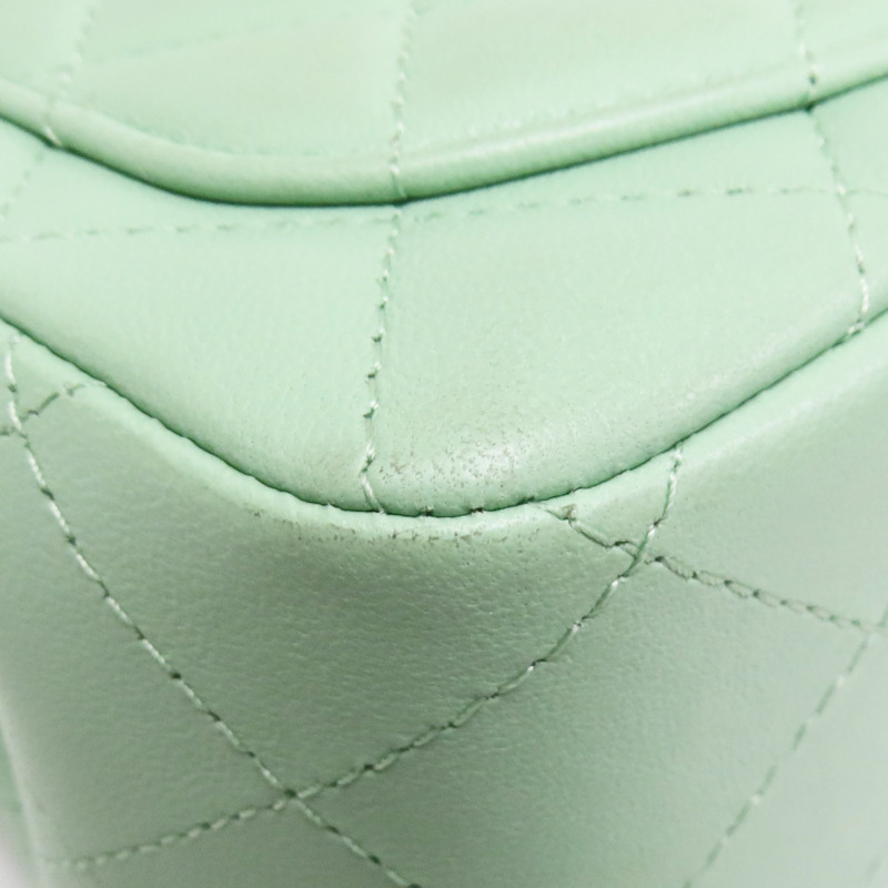 綠色 菱格紋 羊皮 鏈帶 肩背包 金釦【CHANEL 香奈兒】 A35200-11