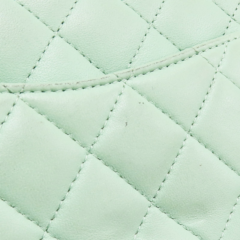 綠色 菱格紋 羊皮 鏈帶 肩背包 金釦【CHANEL 香奈兒】 A35200-13