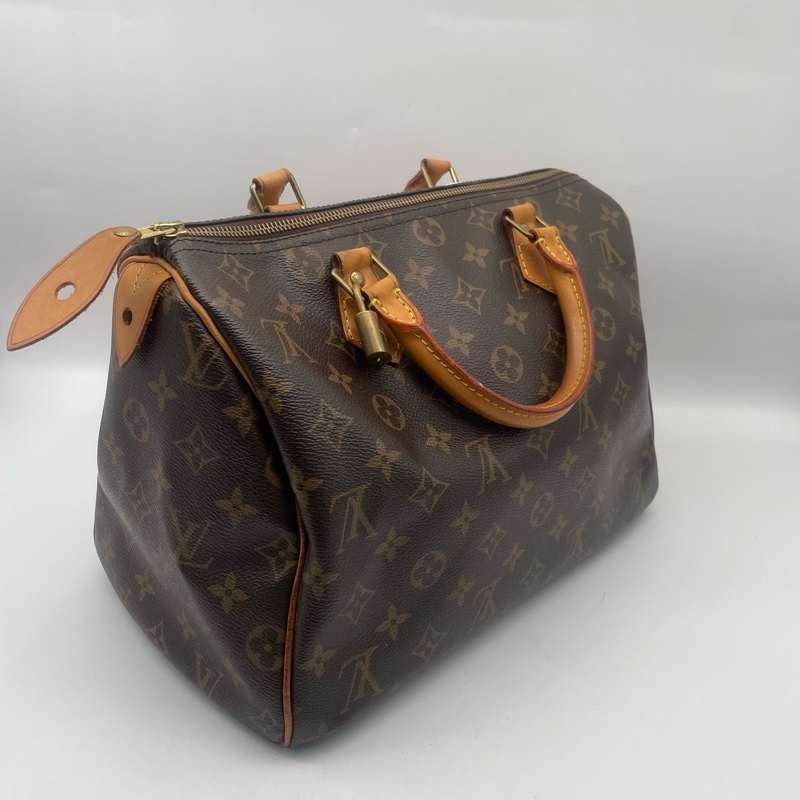 98新 AS3857 LV路易威登 老花speedy30手提款-3