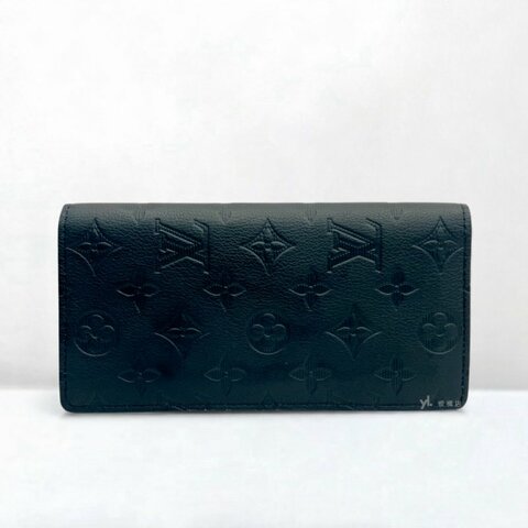 LV長夾 Brazza黑牛皮壓紋對開長夾M62900