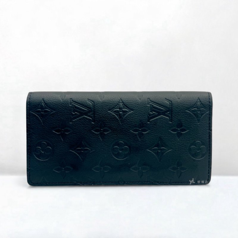 LV長夾 Brazza黑牛皮壓紋對開長夾M62900-0