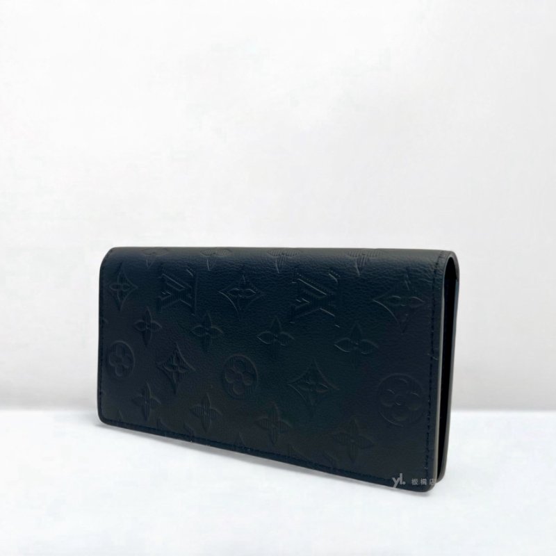 LV長夾 Brazza黑牛皮壓紋對開長夾M62900-2