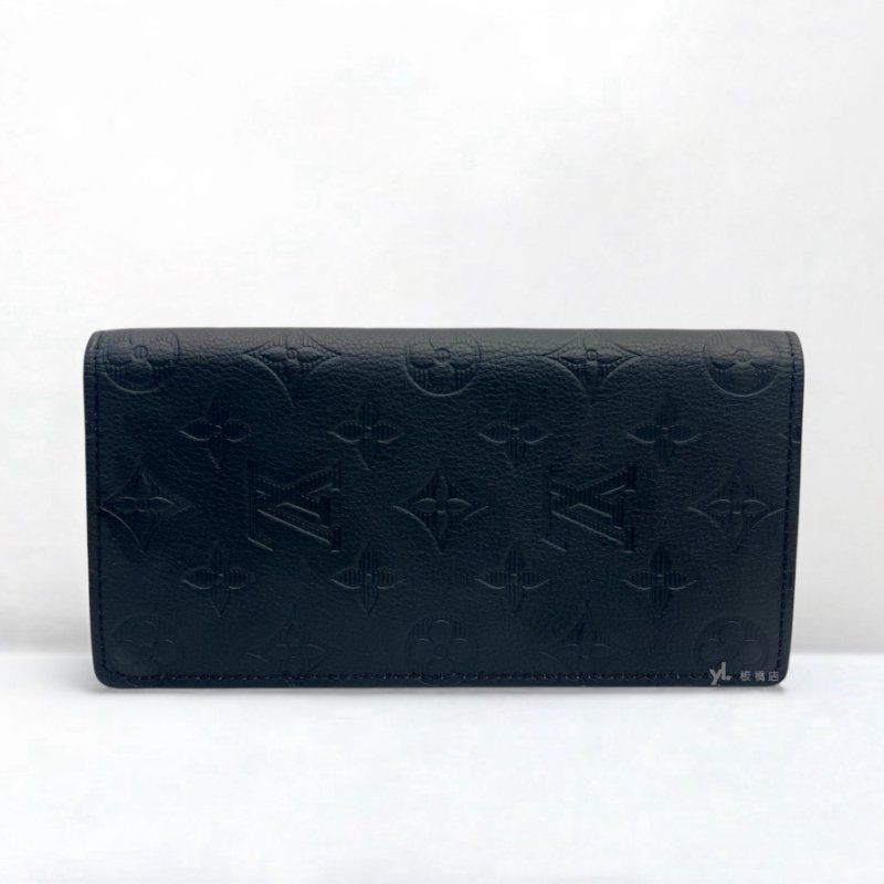 LV長夾 Brazza黑牛皮壓紋對開長夾M62900-3