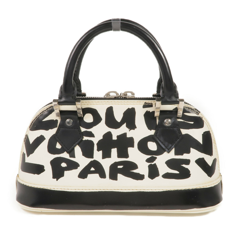 LOUIS VUITTON Monogram Graffiti Alma Horizontal Handbag銀扣手挽袋-1