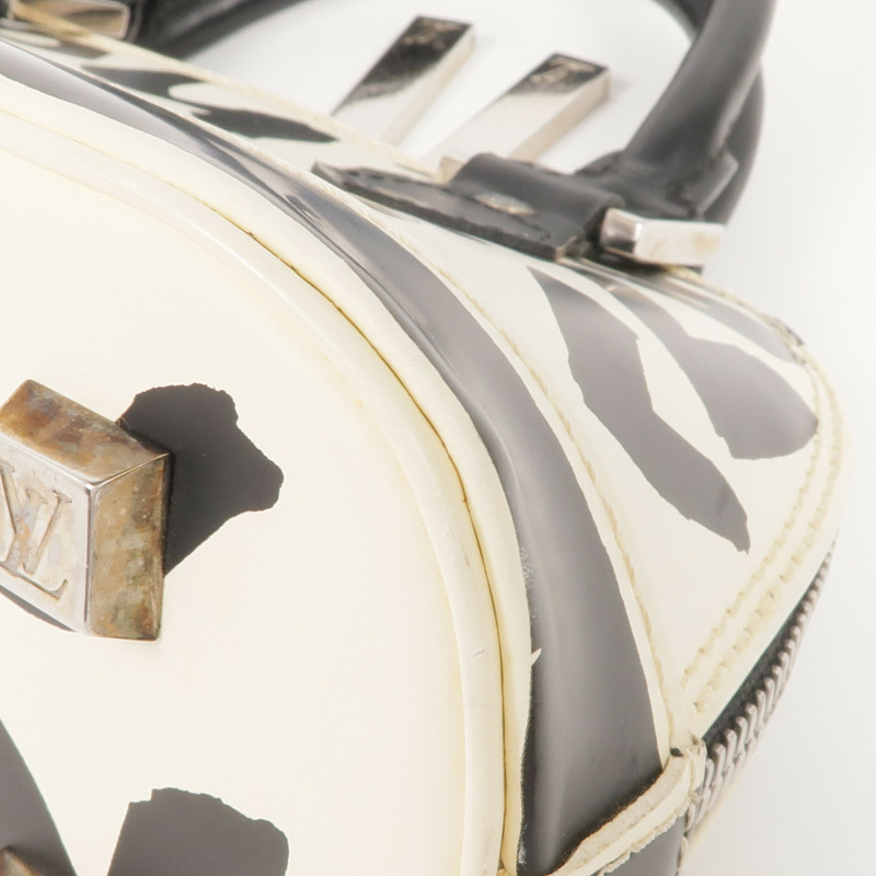 LOUIS VUITTON Monogram Graffiti Alma Horizontal Handbag銀扣手挽袋-5