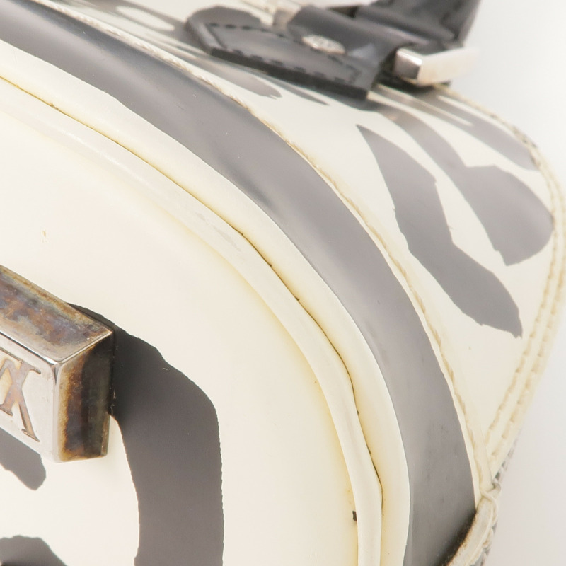 LOUIS VUITTON Monogram Graffiti Alma Horizontal Handbag銀扣手挽袋-7