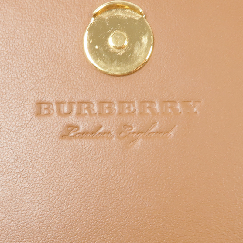 BURBERRY 牛皮皮革/帆布Chain Shoulder金扣鏈帶肩背袋-12