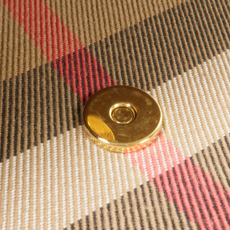 BURBERRY 牛皮皮革/帆布Chain Shoulder金扣鏈帶肩背袋-13