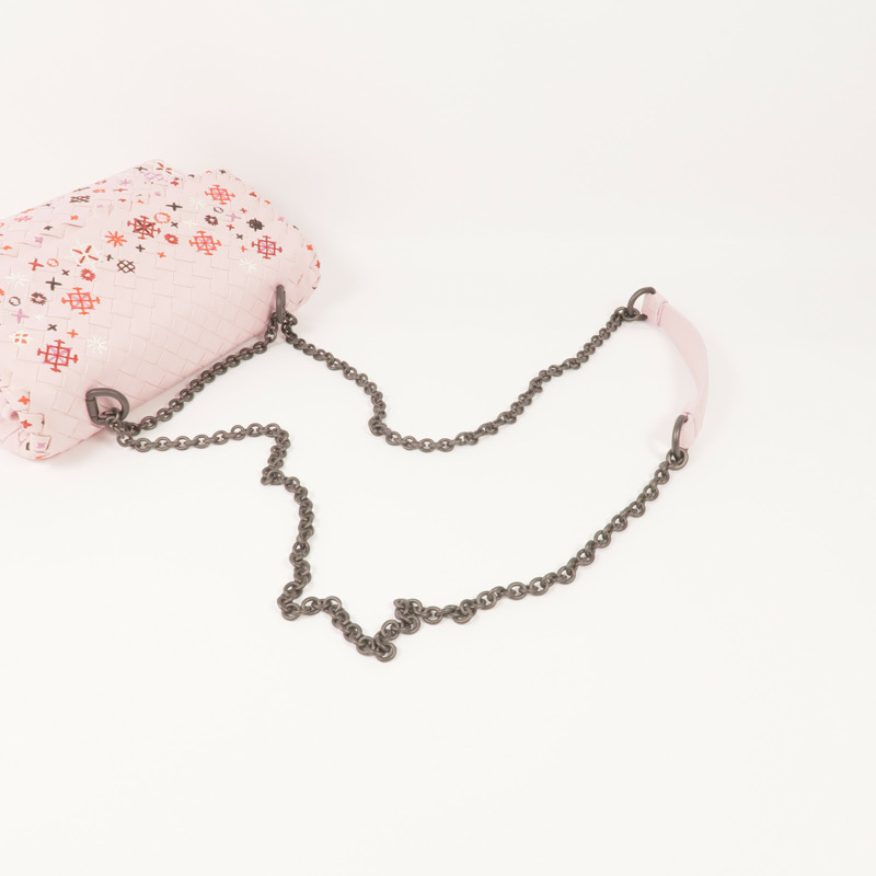 BOTTEGA VENETA 織紋皮革Chain Shoulder鏈帶肩背袋-4