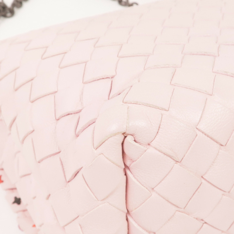 BOTTEGA VENETA 織紋皮革Chain Shoulder鏈帶肩背袋-8