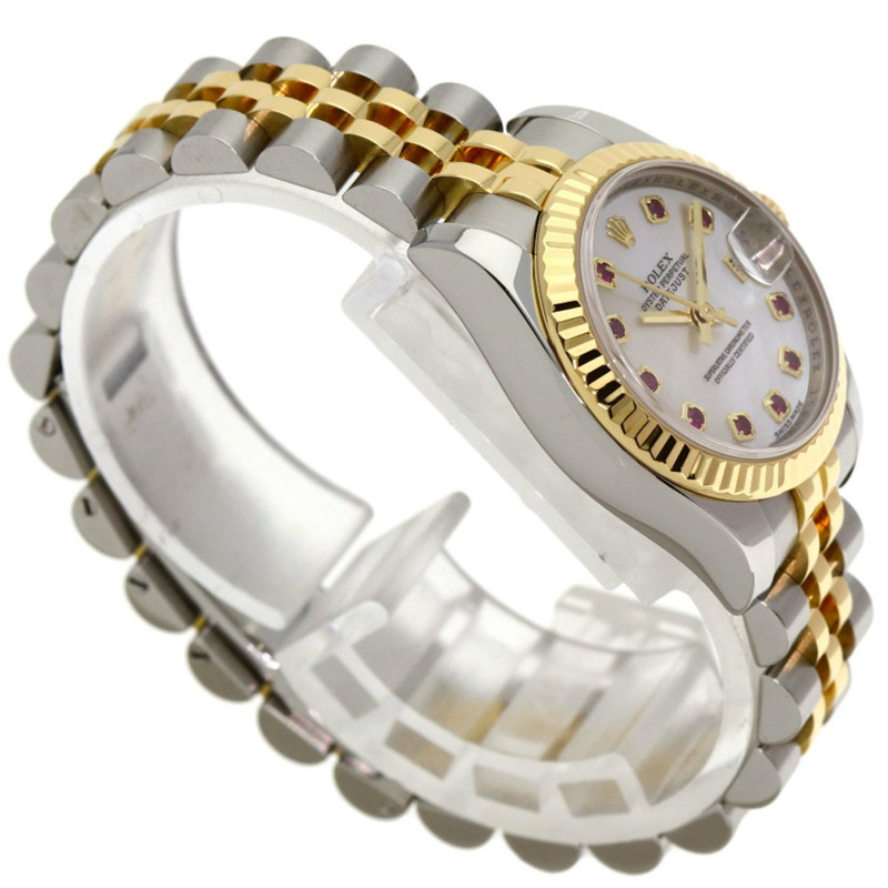 勞力士 179173NGR Datejust 10 件組紅寶石腕錶，不鏽鋼 (SSx18KYG) 女款-1