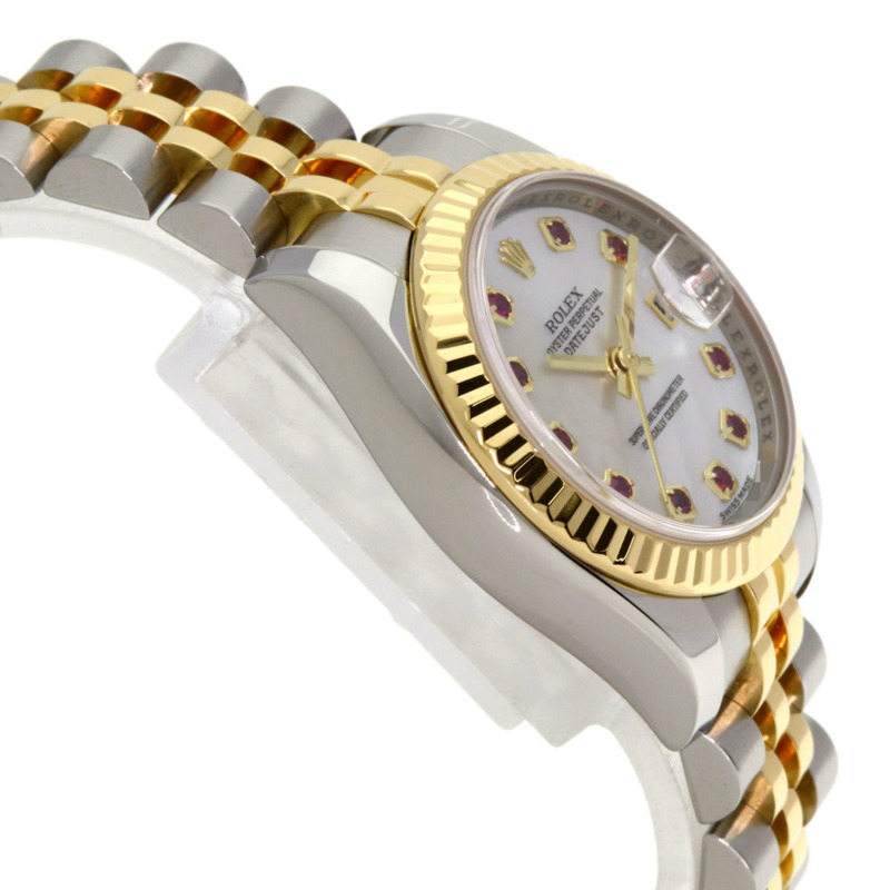 勞力士 179173NGR Datejust 10 件組紅寶石腕錶，不鏽鋼 (SSx18KYG) 女款-5