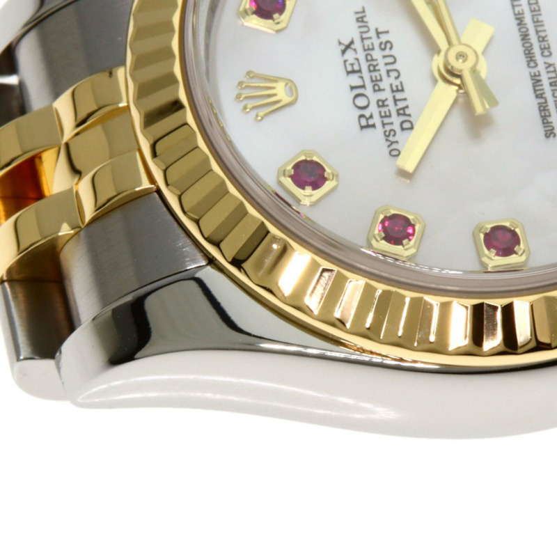 勞力士 179173NGR Datejust 10 件組紅寶石腕錶，不鏽鋼 (SSx18KYG) 女款-17