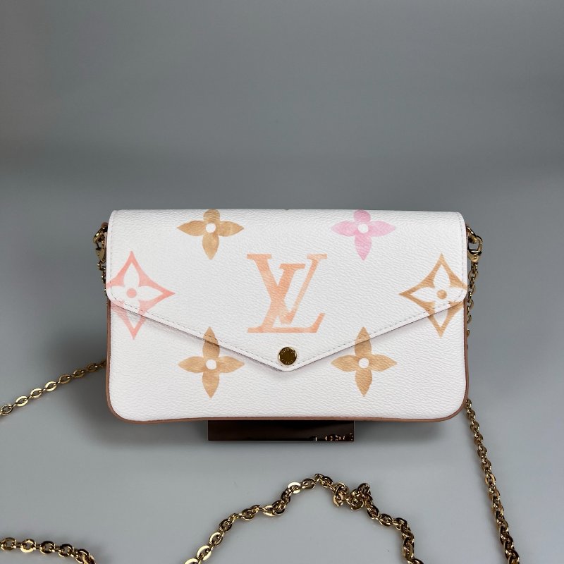 LV M82520/晶片款 拚色老花三合一包-0