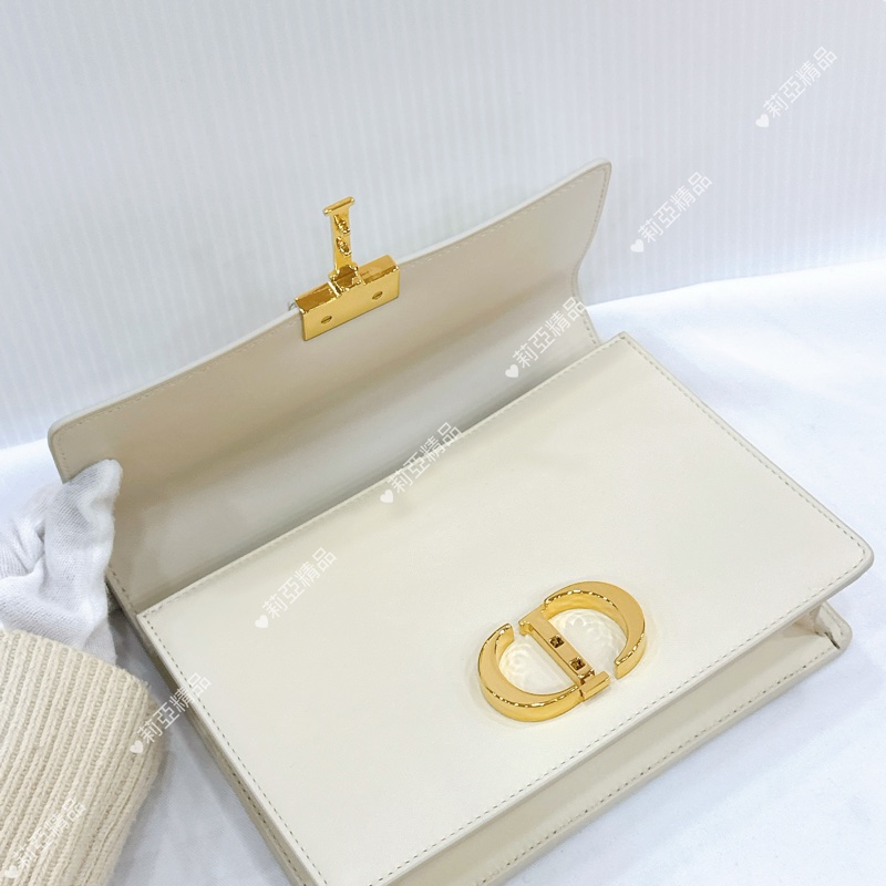 莉亞精品♡ Dior 蒙田30 奶油白金 二手美包-13