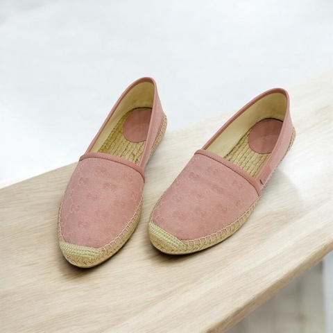 莉亞精品♡ Gucci 老花漁夫鞋 粉#37.5 全新閒置品