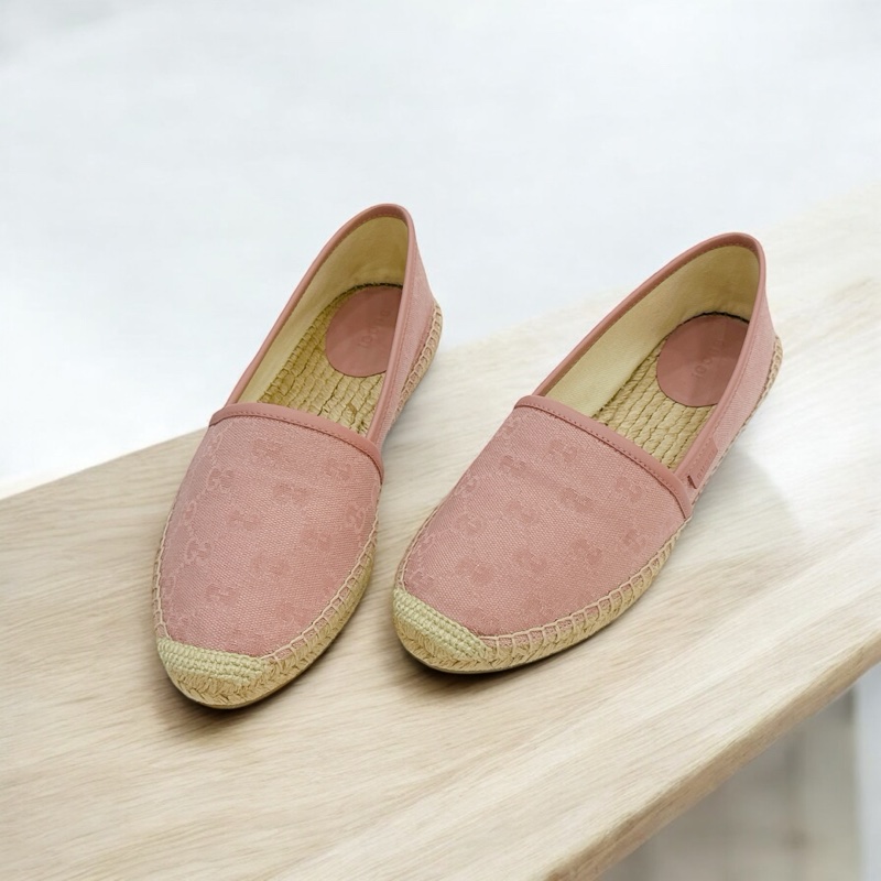 莉亞精品♡ Gucci 老花漁夫鞋 粉#37.5 全新閒置品-0