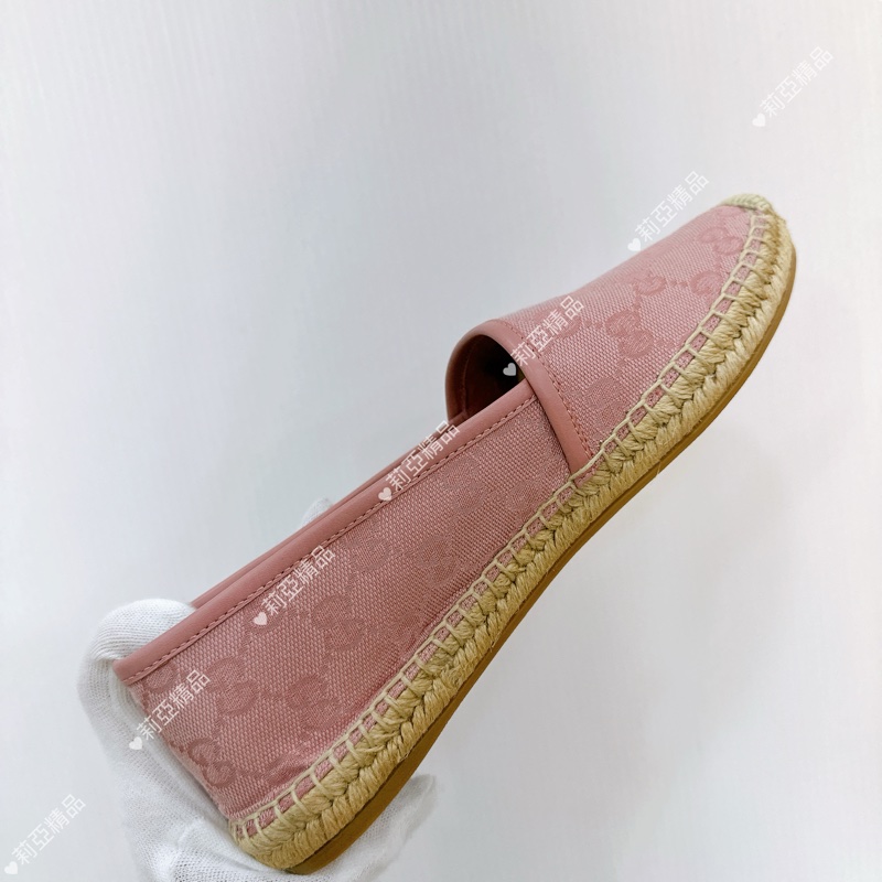 莉亞精品♡ Gucci 老花漁夫鞋 粉#37.5 全新閒置品-9