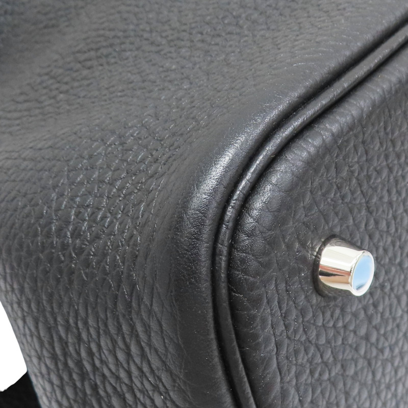 黑色 Taurillon牛皮 Picotin Lock 22 手提包 U刻 銀扣【HERMES 愛馬仕】-8