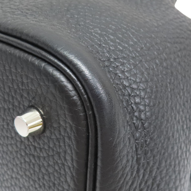 黑色 Taurillon牛皮 Picotin Lock 22 手提包 U刻 銀扣【HERMES 愛馬仕】-9