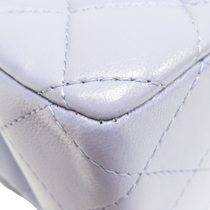 紫色 菱格紋 羊皮 手把 鏈帶 肩背包【CHANEL 香奈兒】 AS2431-11