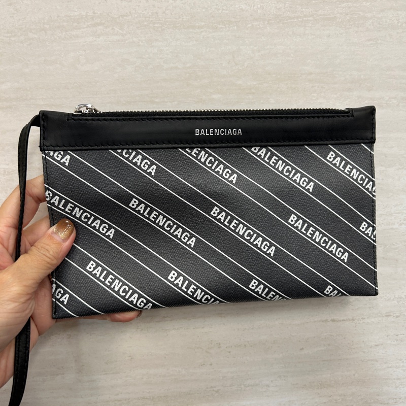 Balenciaga 灰pvc黑牛皮滿版logo navy cabas s號托特包-5