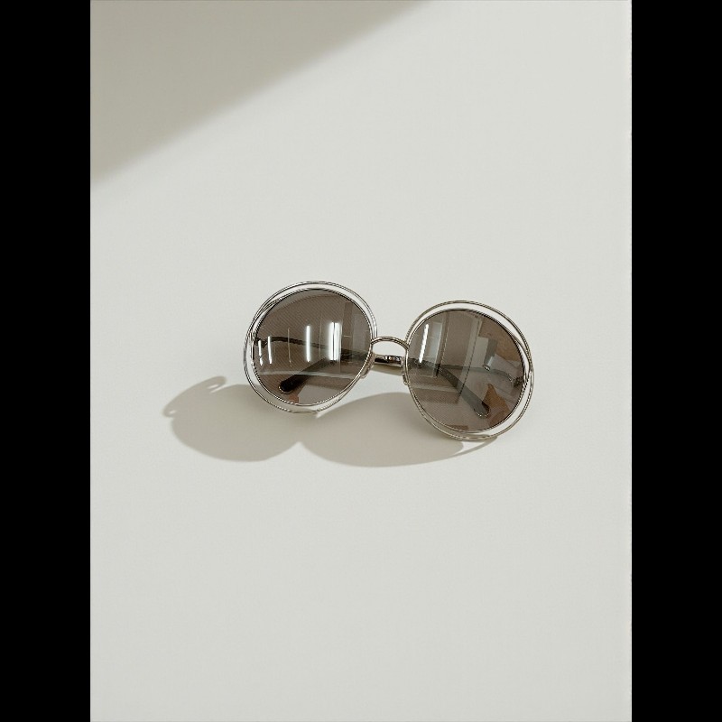 莉亞精品♡Chloe 香檳金圓框墨鏡 近新美品-1