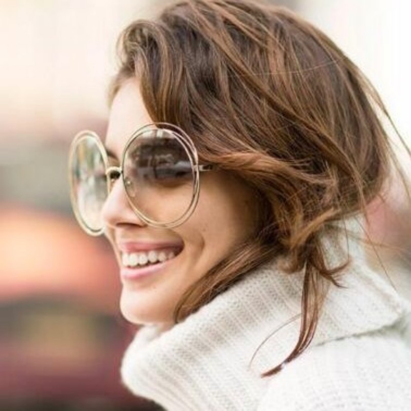 莉亞精品♡Chloe 香檳金圓框墨鏡 近新美品-2