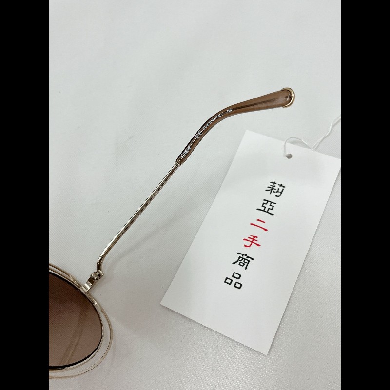 莉亞精品♡Chloe 香檳金圓框墨鏡 近新美品-5