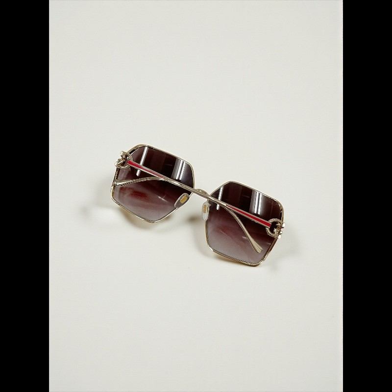 莉亞精品♡Gucci 紅綠琺瑯飾邊墨鏡 近新美品-3