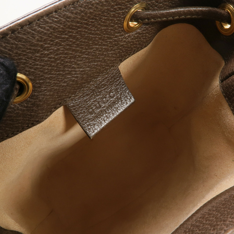 GUCCI 塗層帆布Ophidia Mini Bucket金扣肩背袋-9