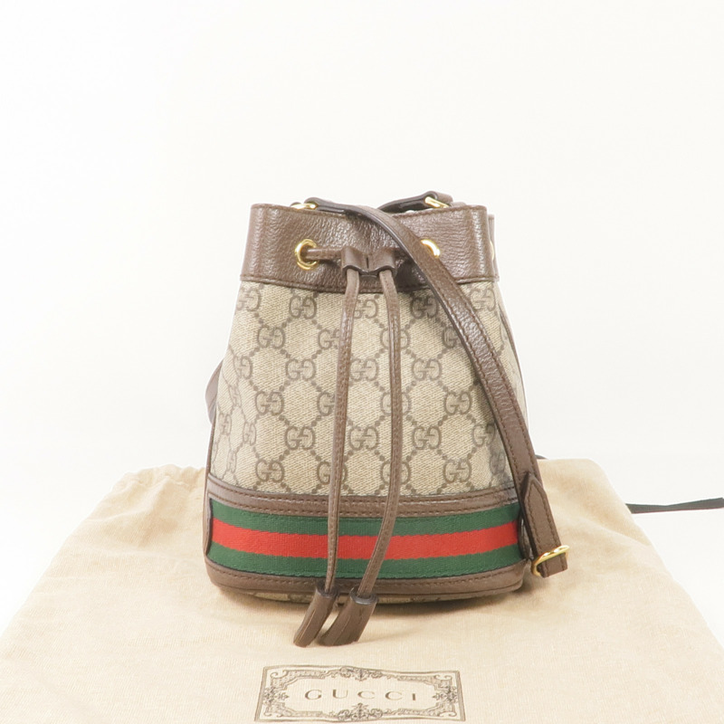 GUCCI 塗層帆布Ophidia Mini Bucket金扣肩背袋-12