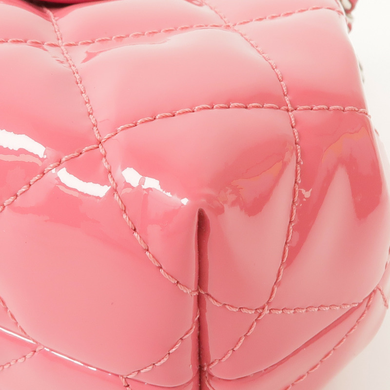 CHANEL 漆皮皮革Chain Shoulder銀扣鏈帶肩背袋-5