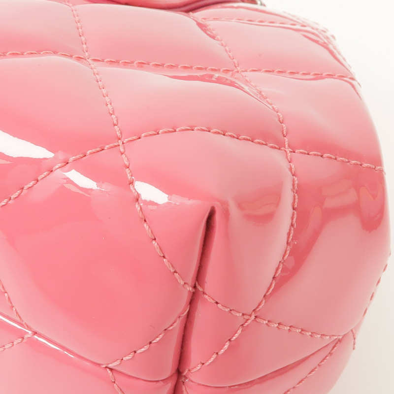 CHANEL 漆皮皮革Chain Shoulder銀扣鏈帶肩背袋-7