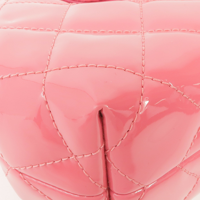 CHANEL 漆皮皮革Chain Shoulder銀扣鏈帶肩背袋-8