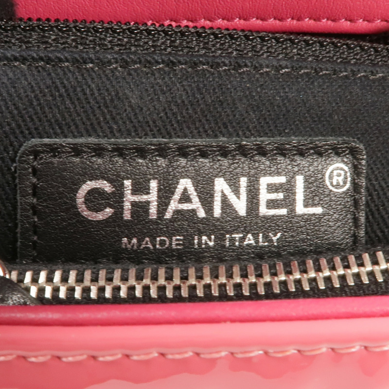 CHANEL 漆皮皮革Chain Shoulder銀扣鏈帶肩背袋-13