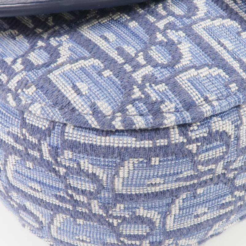 Dior 帆布/牛皮皮革Mini Saddle Messenger Bag金扣肩背袋-6